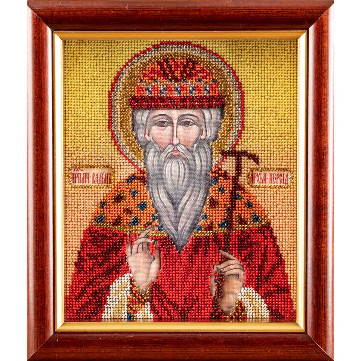 

Вышивка бисером Кроше Св. Вадим12х14,5 см