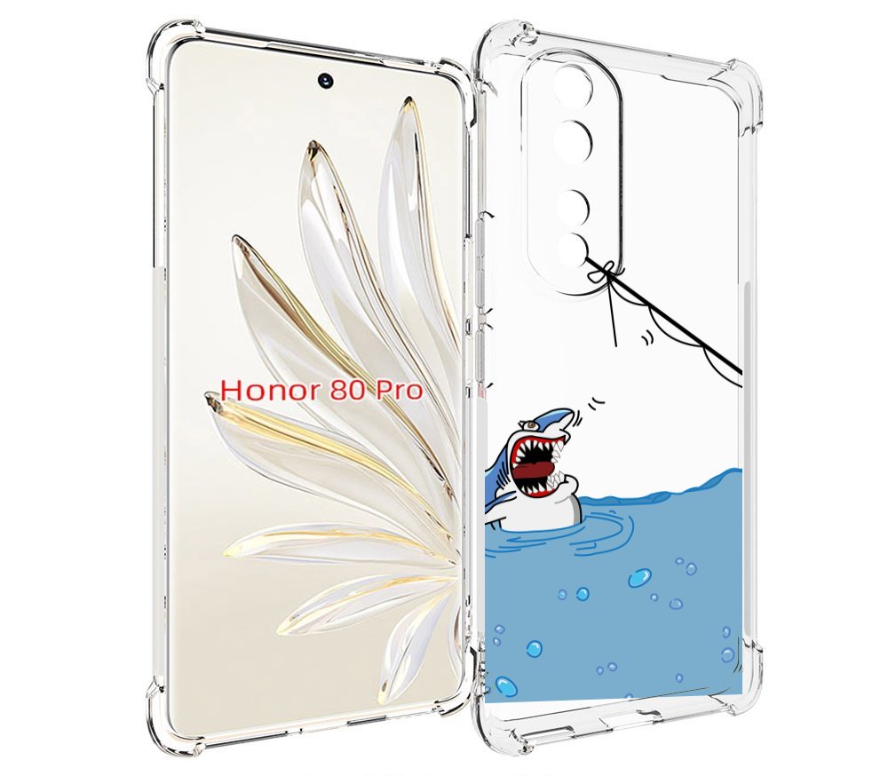 

Чехол MyPads акула-рисунок для Honor 80 Pro, Прозрачный, Tocco