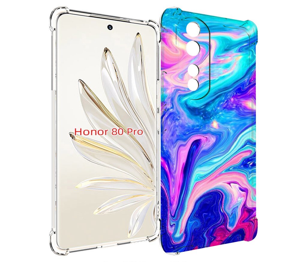 

Чехол MyPads акварельные-краски для Honor 80 Pro, Прозрачный, Tocco