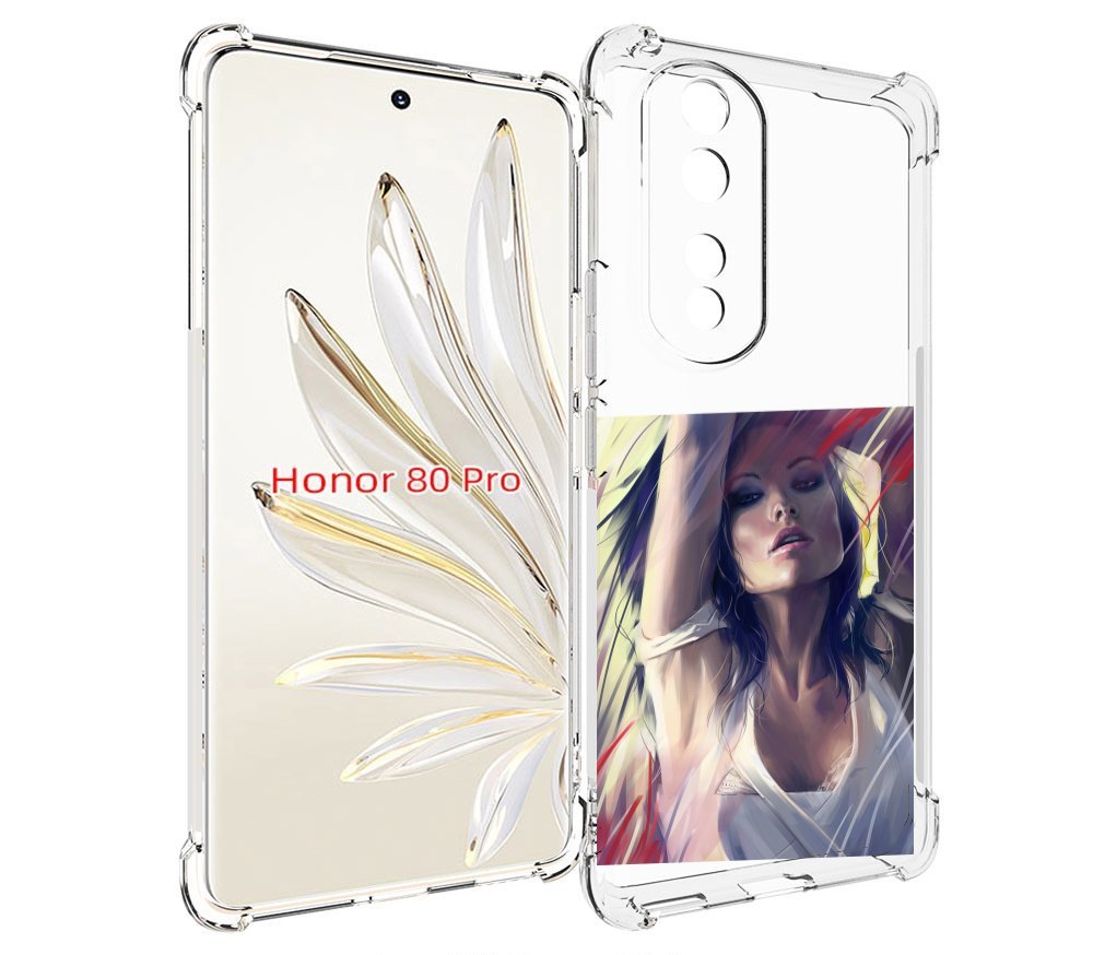 

Чехол MyPads акварельная-девушка женской для Honor 80 Pro, Прозрачный, Tocco