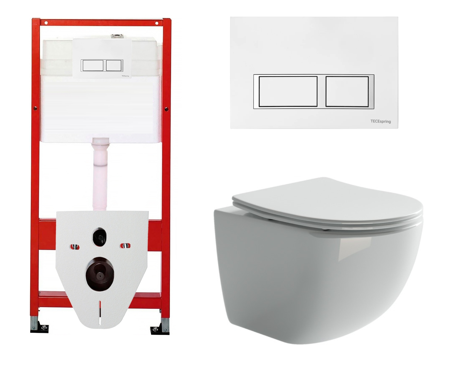 

Комплект: инсталляция Tece Tecespring + унитаз Forma с кнопкой глянцевой белой, 523518