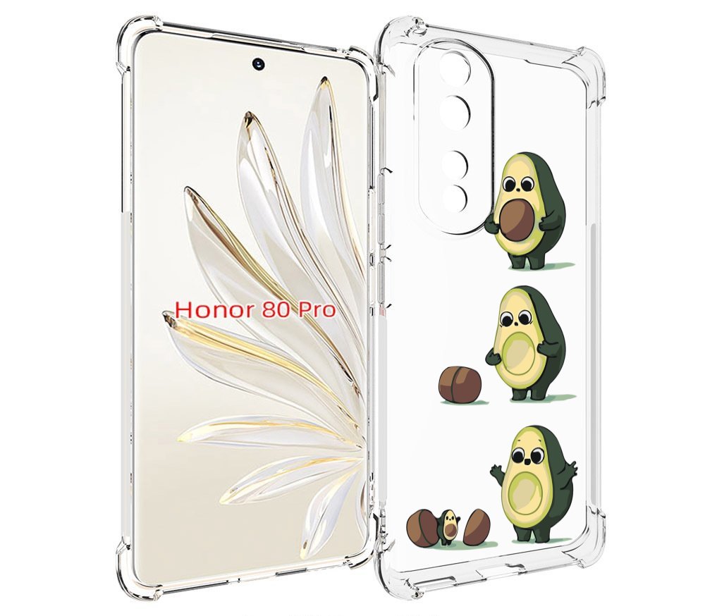 

Чехол MyPads авокадо-с-малышом для Honor 80 Pro, Прозрачный, Tocco