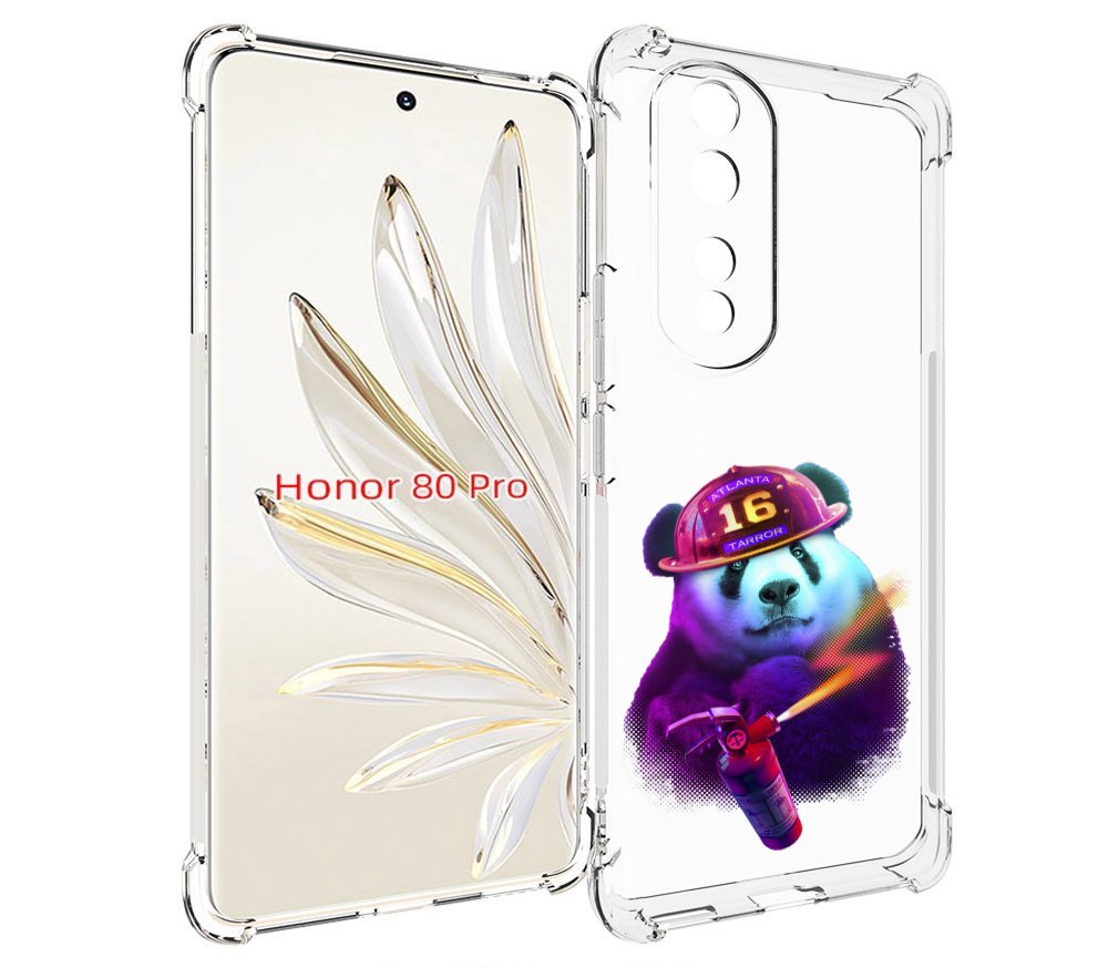 

Чехол MyPads Яркая панда детский для Honor 80 Pro, Прозрачный, Tocco