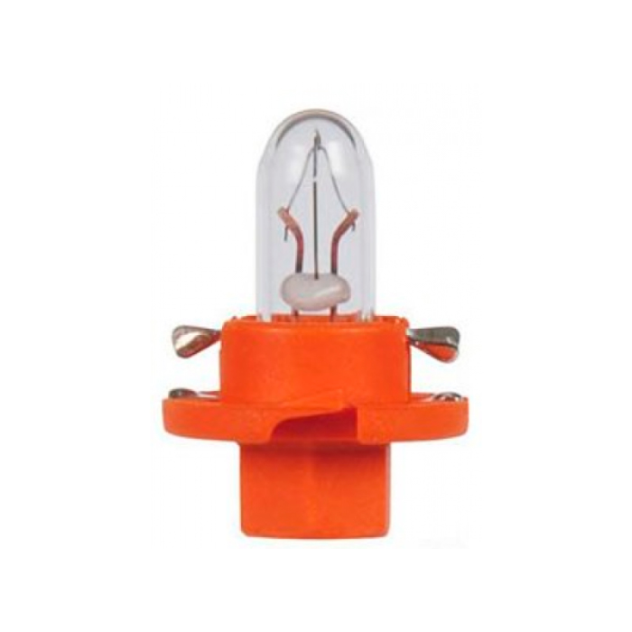 

Лампа накаливания 10шт в упаковке 12V 1,1W BX8,4D ORANGE (оранжевая)