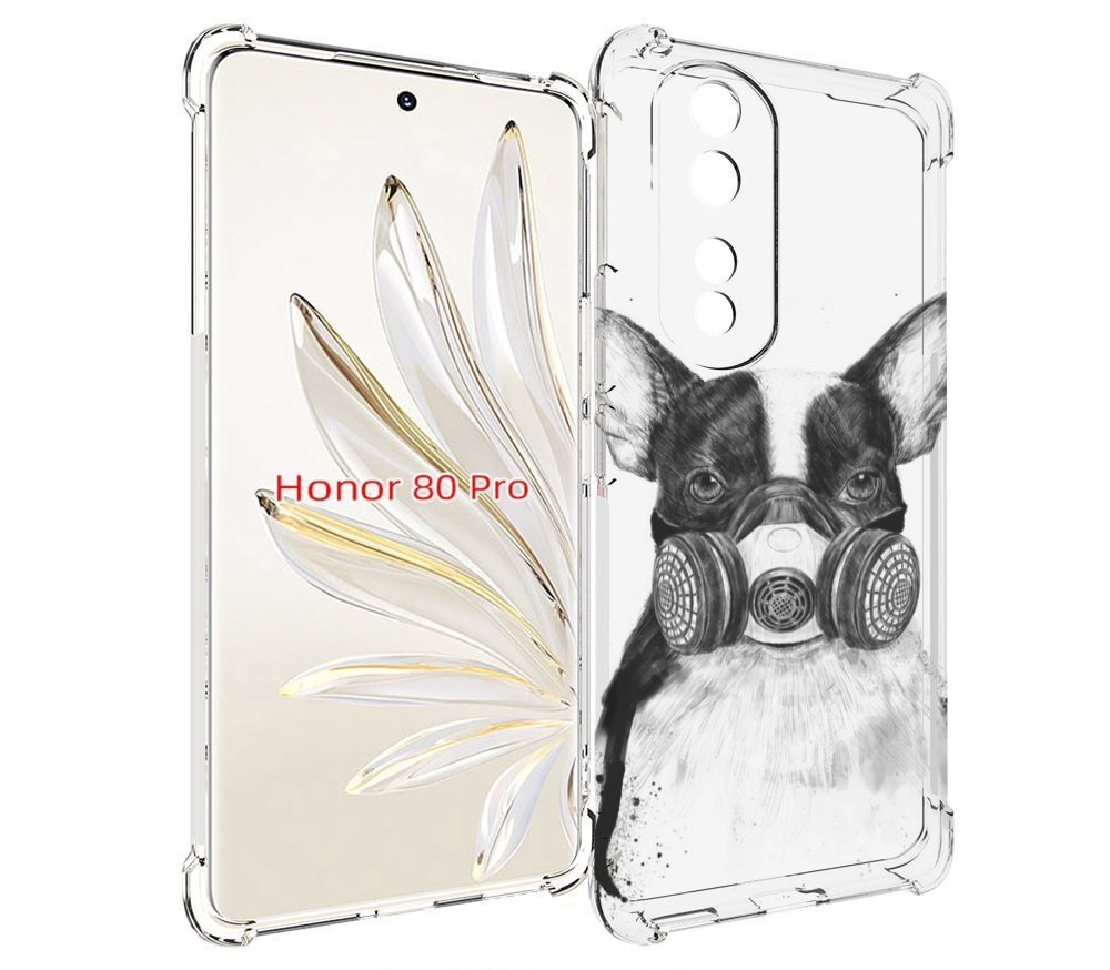 

Чехол MyPads Французский бульдог для Honor 80 Pro, Прозрачный, Tocco