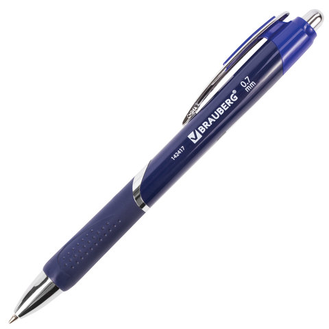 

Ручка шариковая автоматическая с грипом Brauberg Dash, синяя, 142417, 12 шт