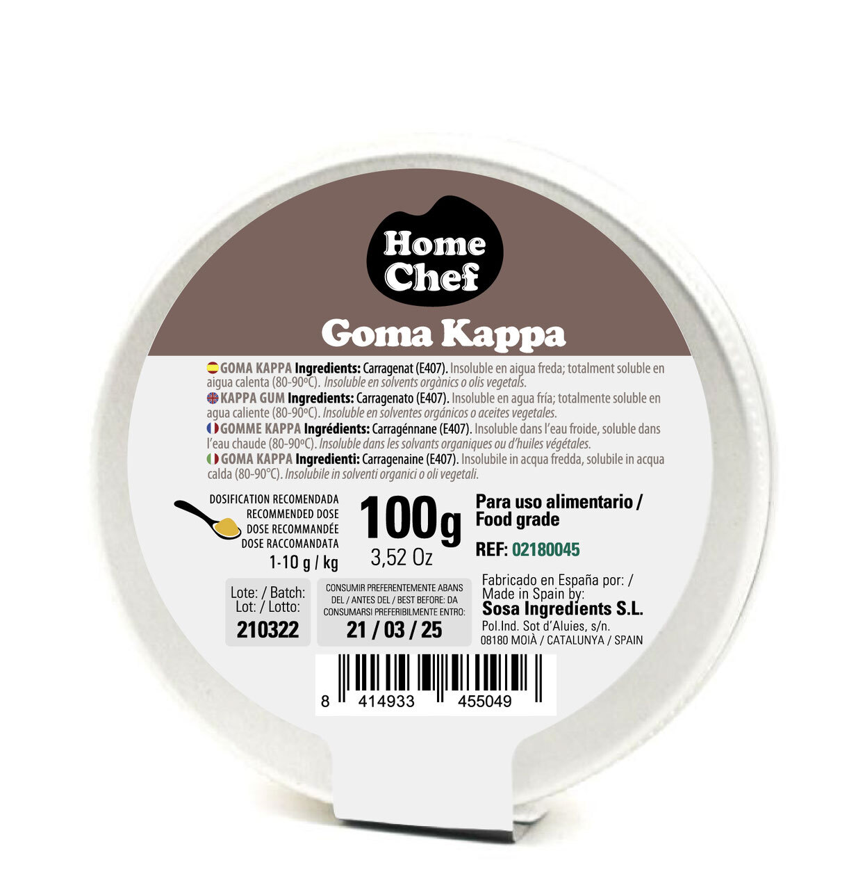 

Каппа каррагинан Sosa, Home Chef 100 гр