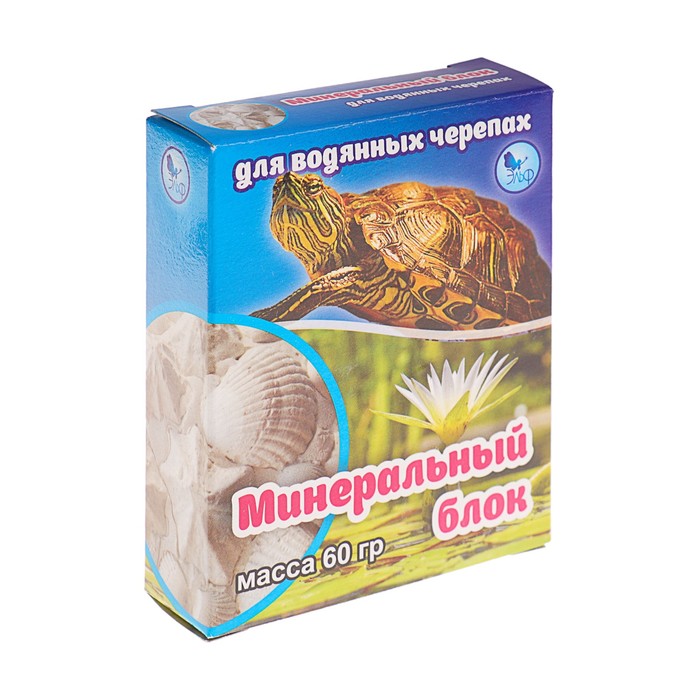 Витамины для рептилий Аквакулинар Минеральный блок для водных черепах коробка 60г 2 шт