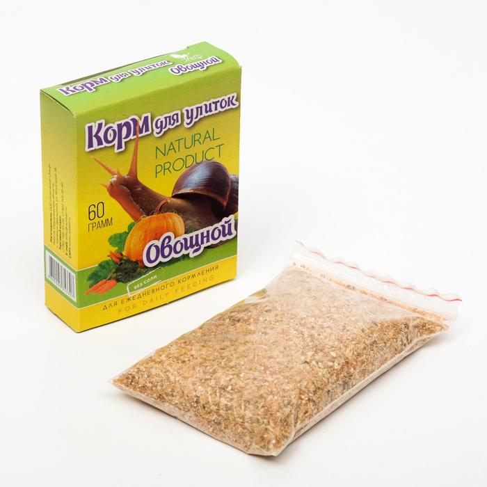 Корм для улиток Аквакулинар овощной 2 шт по 60 г