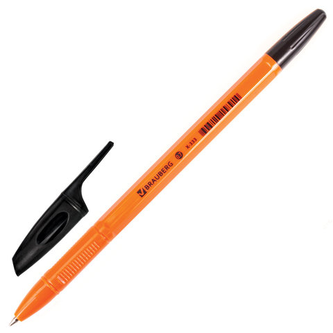 

Ручка шариковая Brauberg X-333 Orange, черная, корпус оранжевый, 142410, 50 шт