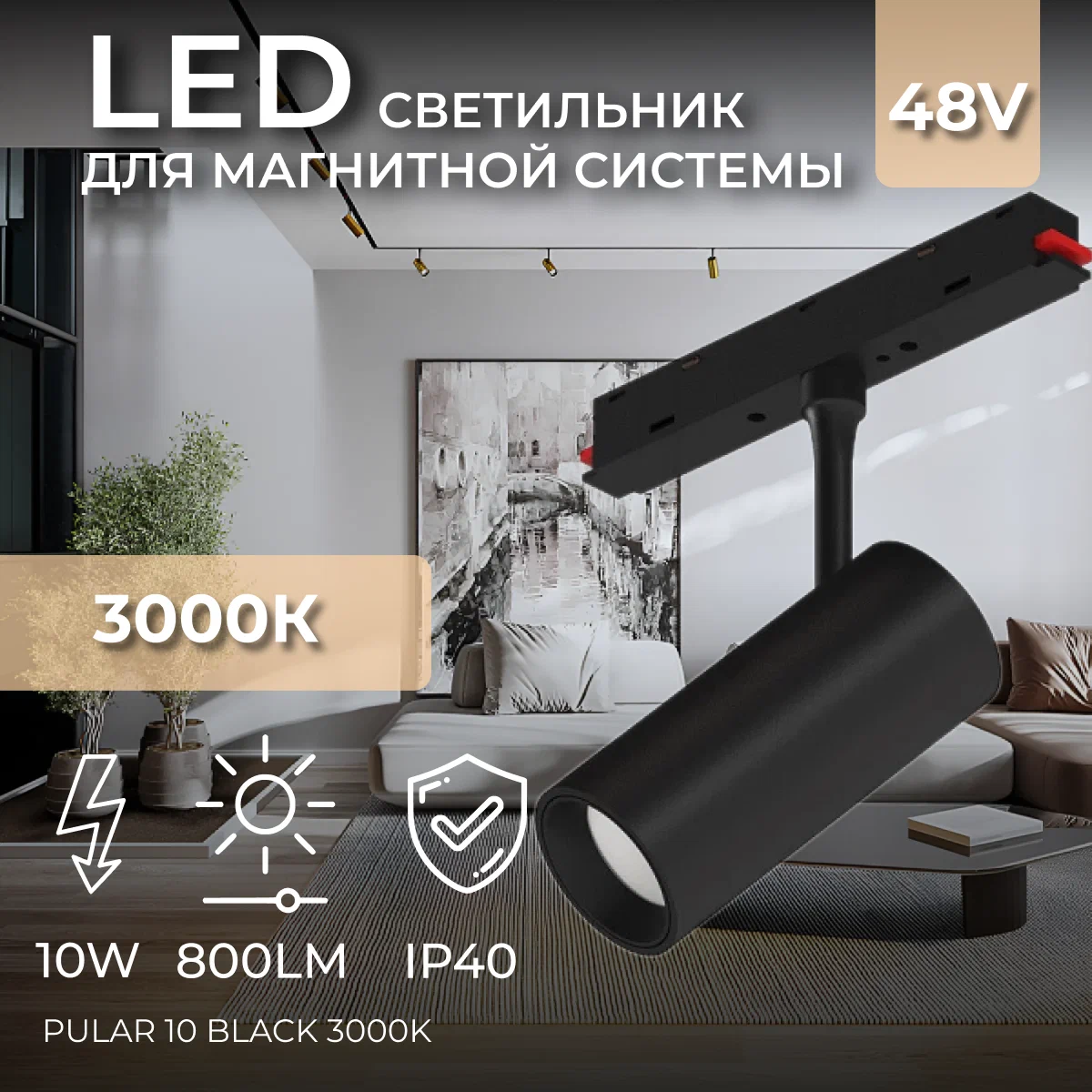 

Светильник Ledron Pular 10 Black 3000K