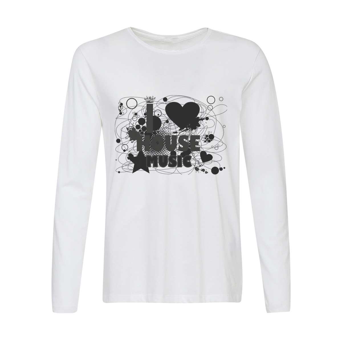 

Лонгслив CoolPodarok I love house music, Белый, w0114715