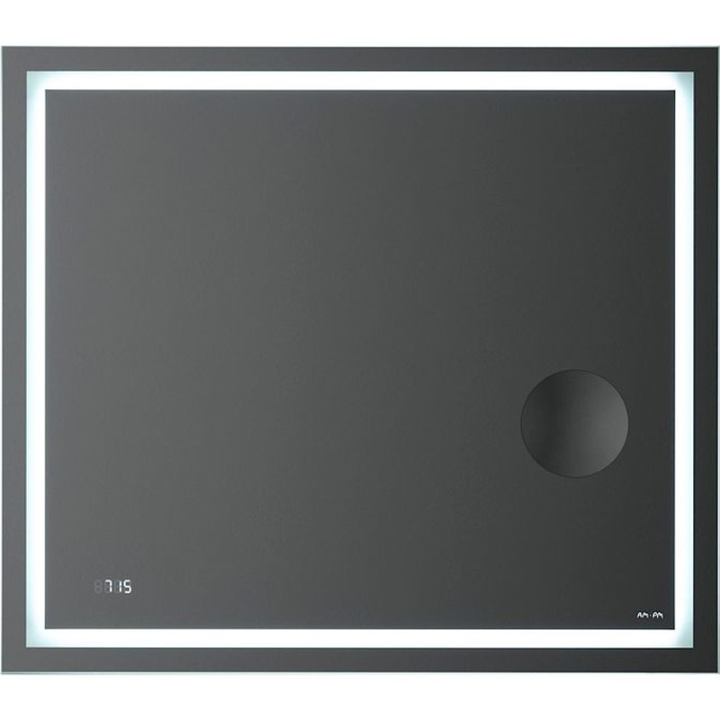 Зеркало AmPm Gem M91AMOX0803WG 80см, с контурной LED-подсветкой, втроенные часы и линза