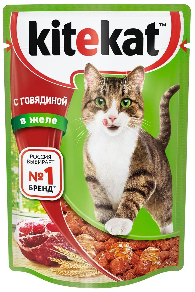 

Влажный корм для кошек Kitekat с говядиной в соусе, 85 г
