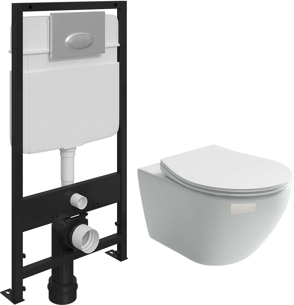 

Комплект Унитаз подвесной Ceramica Nova Pearl CN8001 с микролифтом, Nova Pearl CN8001 кнопка смыва 0050 хром матовый