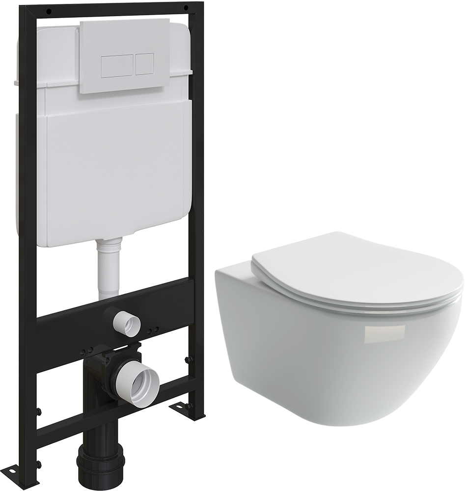 

Комплект Унитаз подвесной Ceramica Nova Pearl CN8001 с микролифтом, Nova Pearl CN8001 кнопка смыва 0042 белая матовая