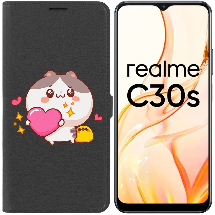 

Чехол-книжка Eco Book для Realme C30s Сердце для тебя, Черный