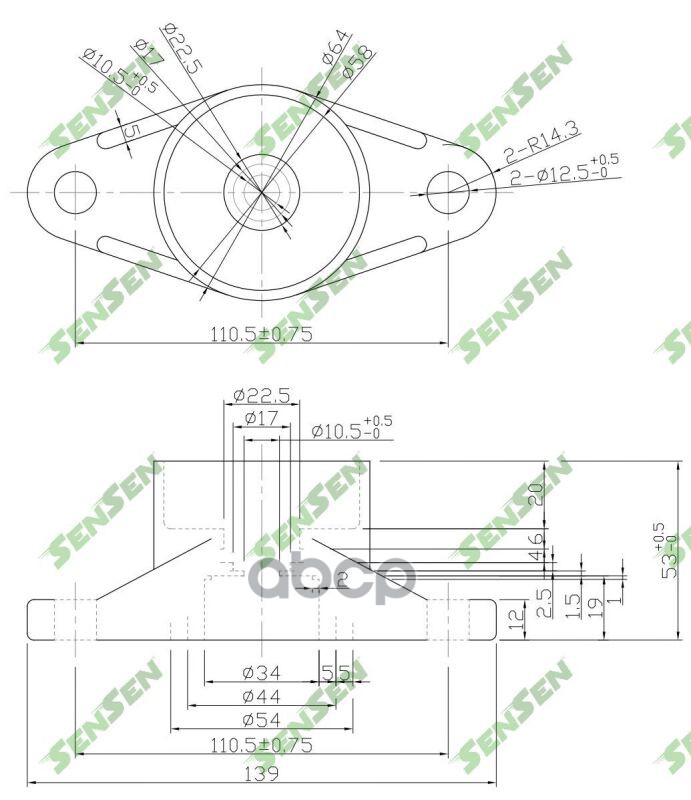 SENSEN Опора амортизатора заднего Kia Ceed -2007 SENSEN M61066