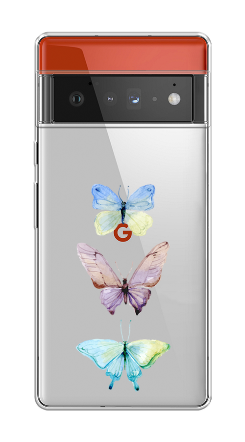 

Чехол на Google Pixel 6 Pro "Акварельные бабочки", Бирюзовый;розовый, 270950-1