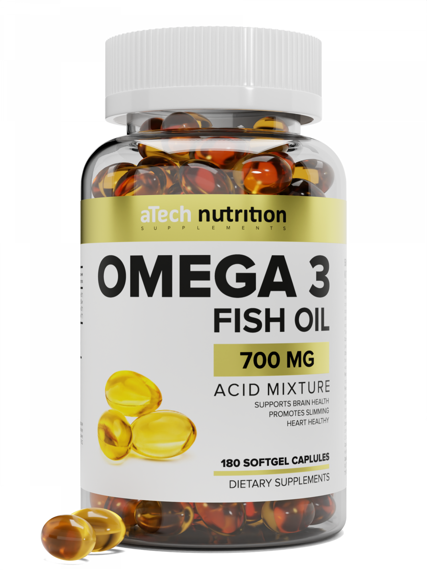 

ОМЕГА 3 35% aTech Nutrition 700 мг 180 капсул, Омега 3
