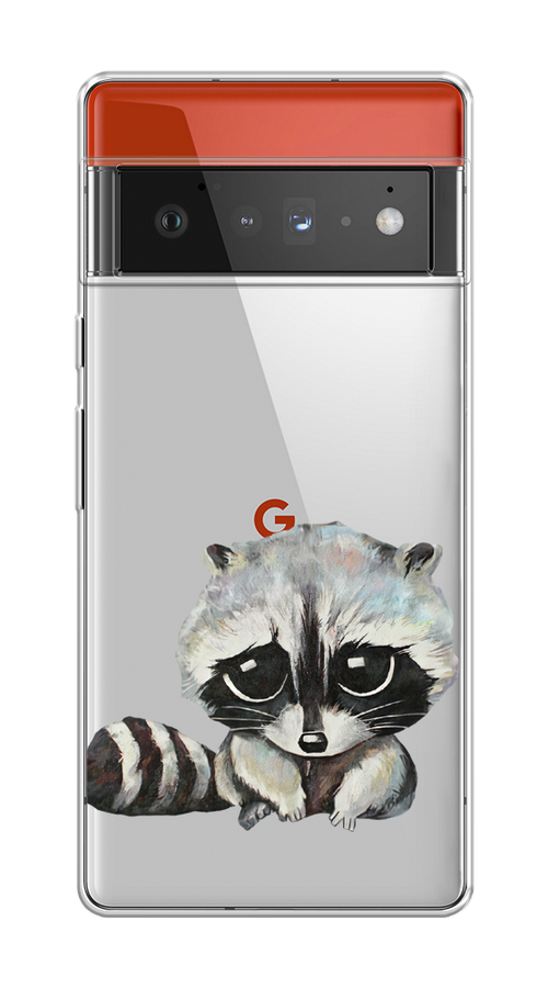 

Чехол на Google Pixel 6 Pro "Большеглазый енот", Серый;черный;прозрачный, 270950-1