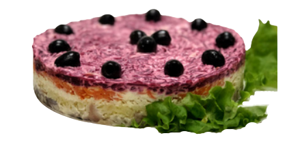 

Салат Сельдь под шубой с рыбой и морепродуктами +-200 г