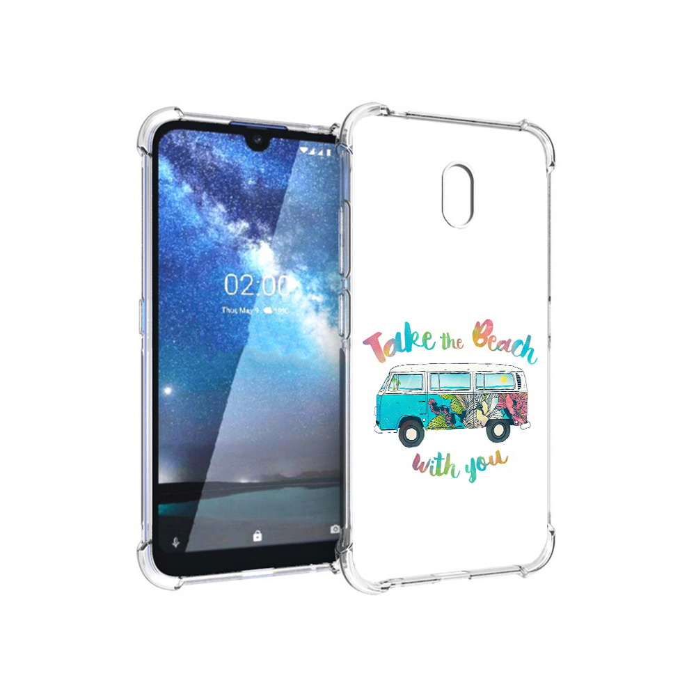 

Чехол MyPads Tocco для Nokia 2.2 Хиппи автобус (PT134721.103.190), Прозрачный, Tocco
