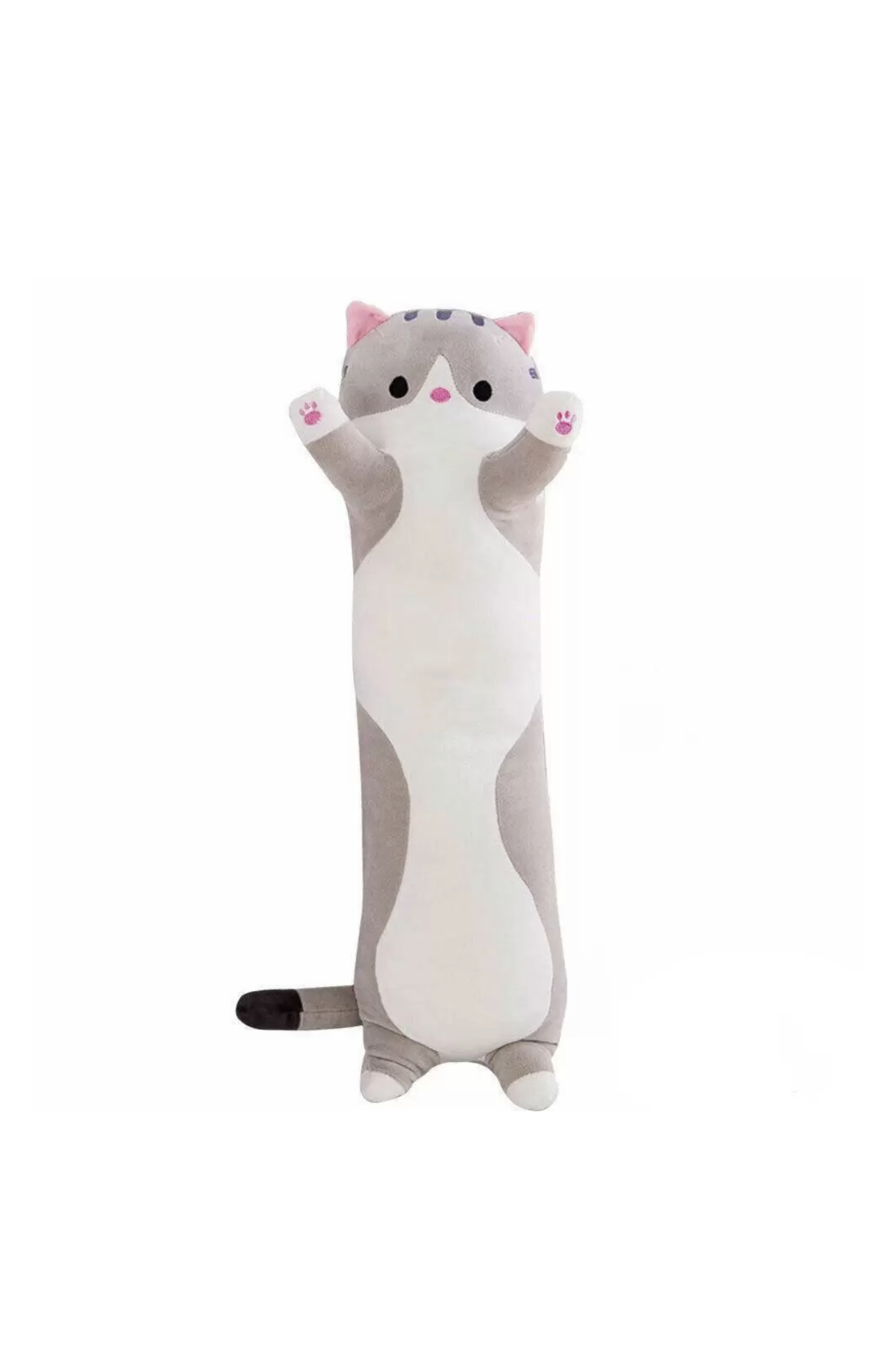 Мягкая игрушка Emily кот-батон , серый, 130 см