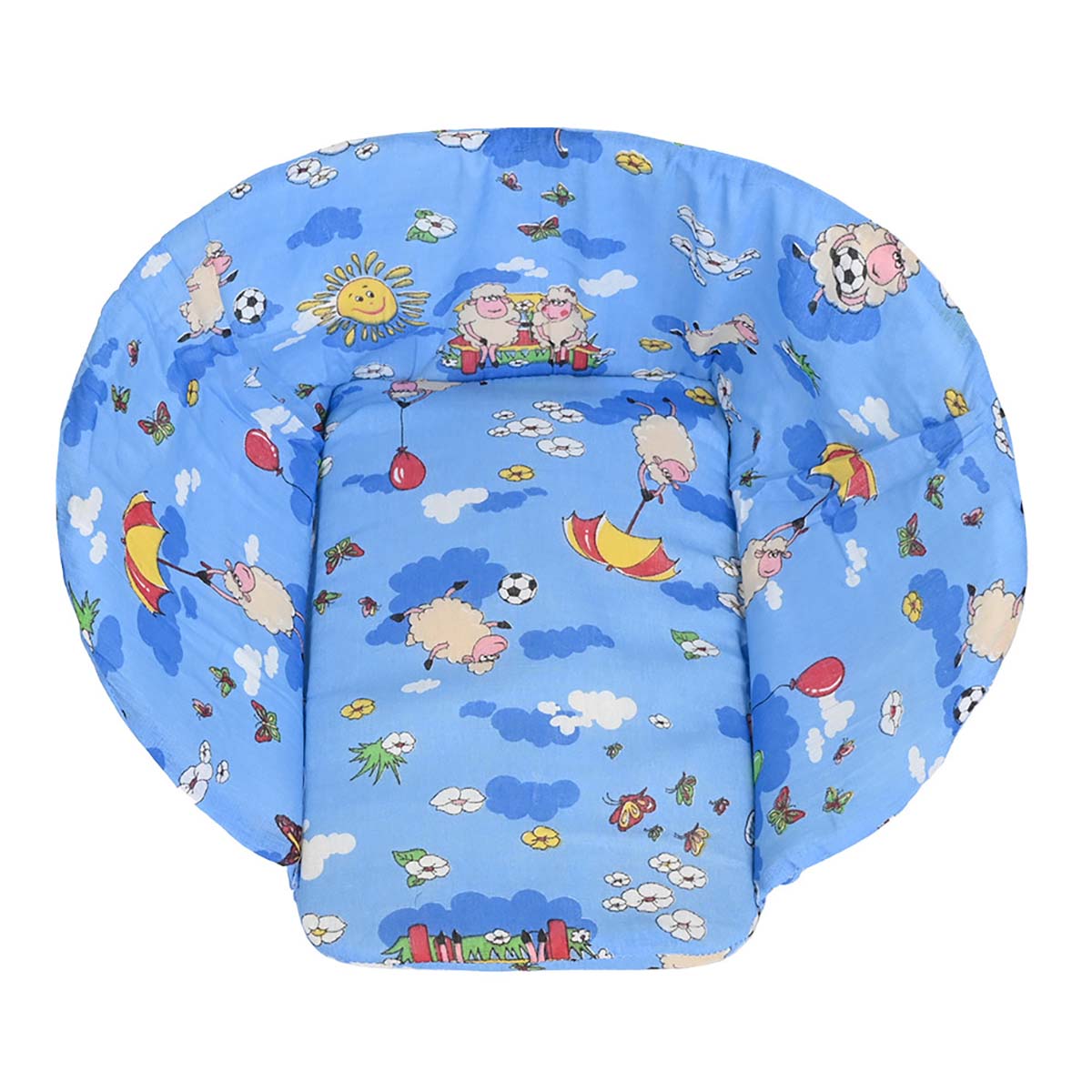 Mатрасик для санок поролоновый ПМДК Люкс Овечки-Барашки Голубой