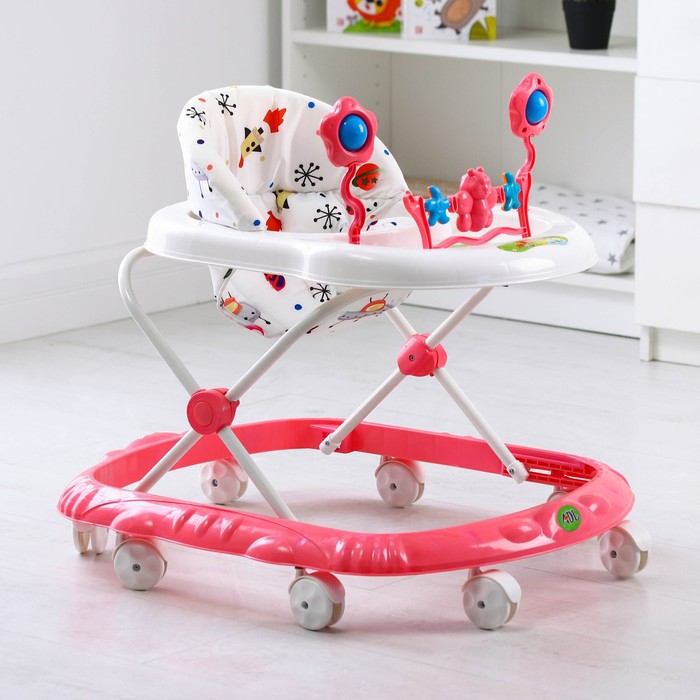 

Ходунки детские, 8 колес, звуковая панель, цвет розовый
