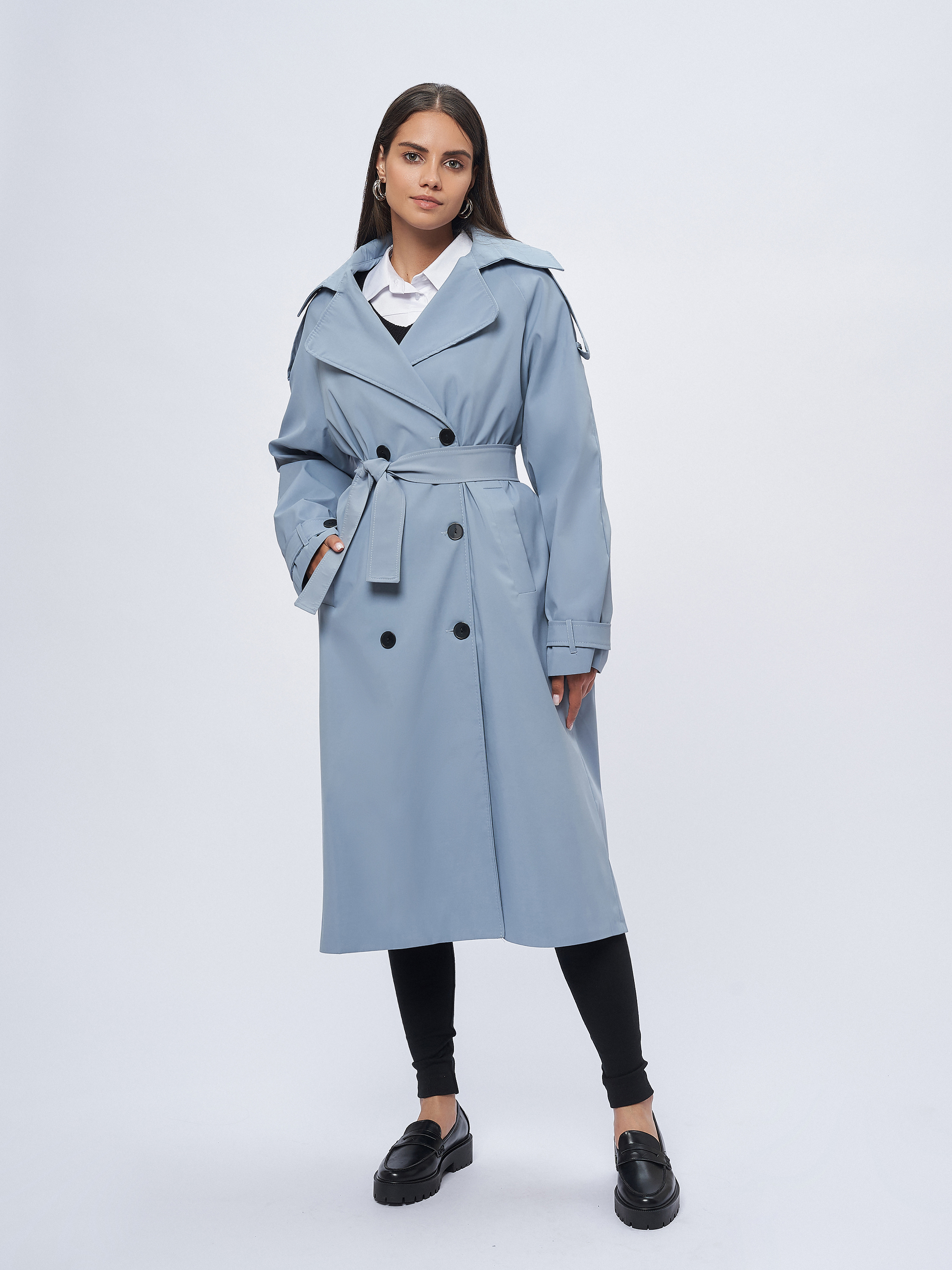 

Плащ женский 1001dress 0302846LB голубой 40-42, 0302846LB