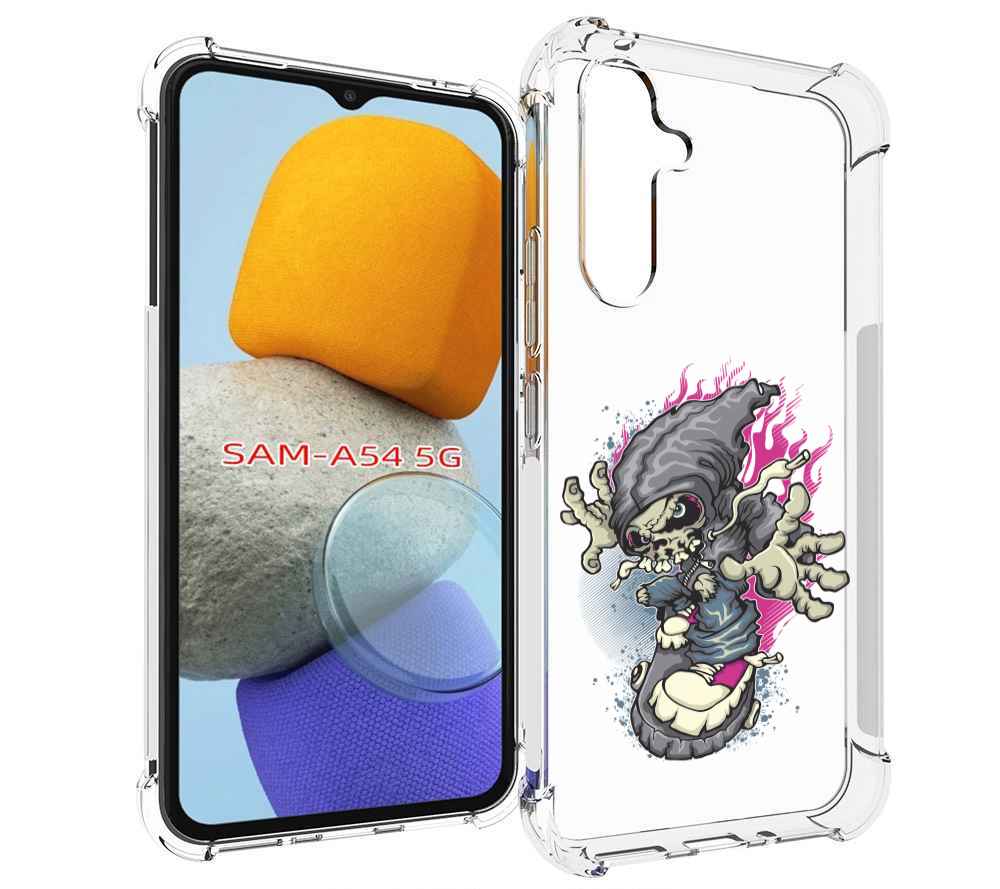 

Чехол MyPads нарисованный скелет на скейт борде для Samsung Galaxy A54, Tocco