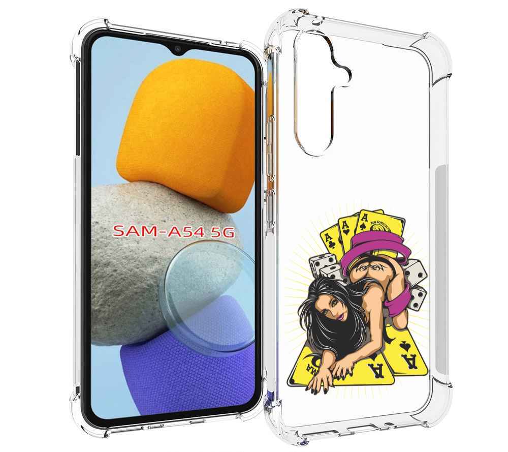 

Чехол MyPads нарисованная девушка с игровыми картами для Samsung Galaxy A54, Tocco