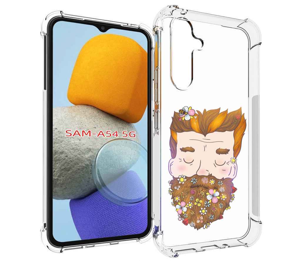 

Чехол MyPads мужчина с цветами в бороде для Samsung Galaxy A54, Tocco