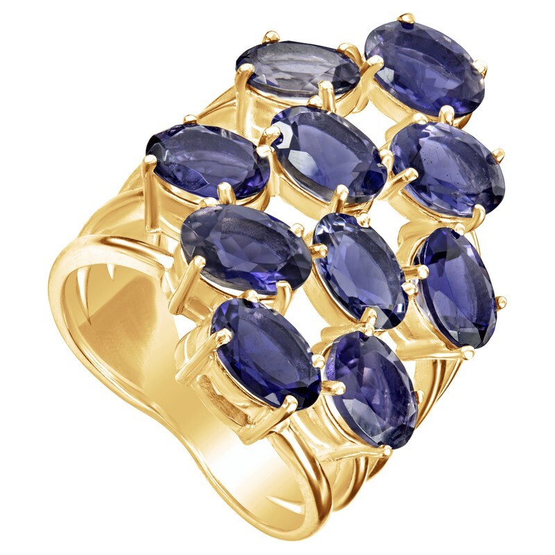 

Кольцо из серебра с натуральным иолитом LAZURIT-ONLINE 7836YG р.20, 7836YG