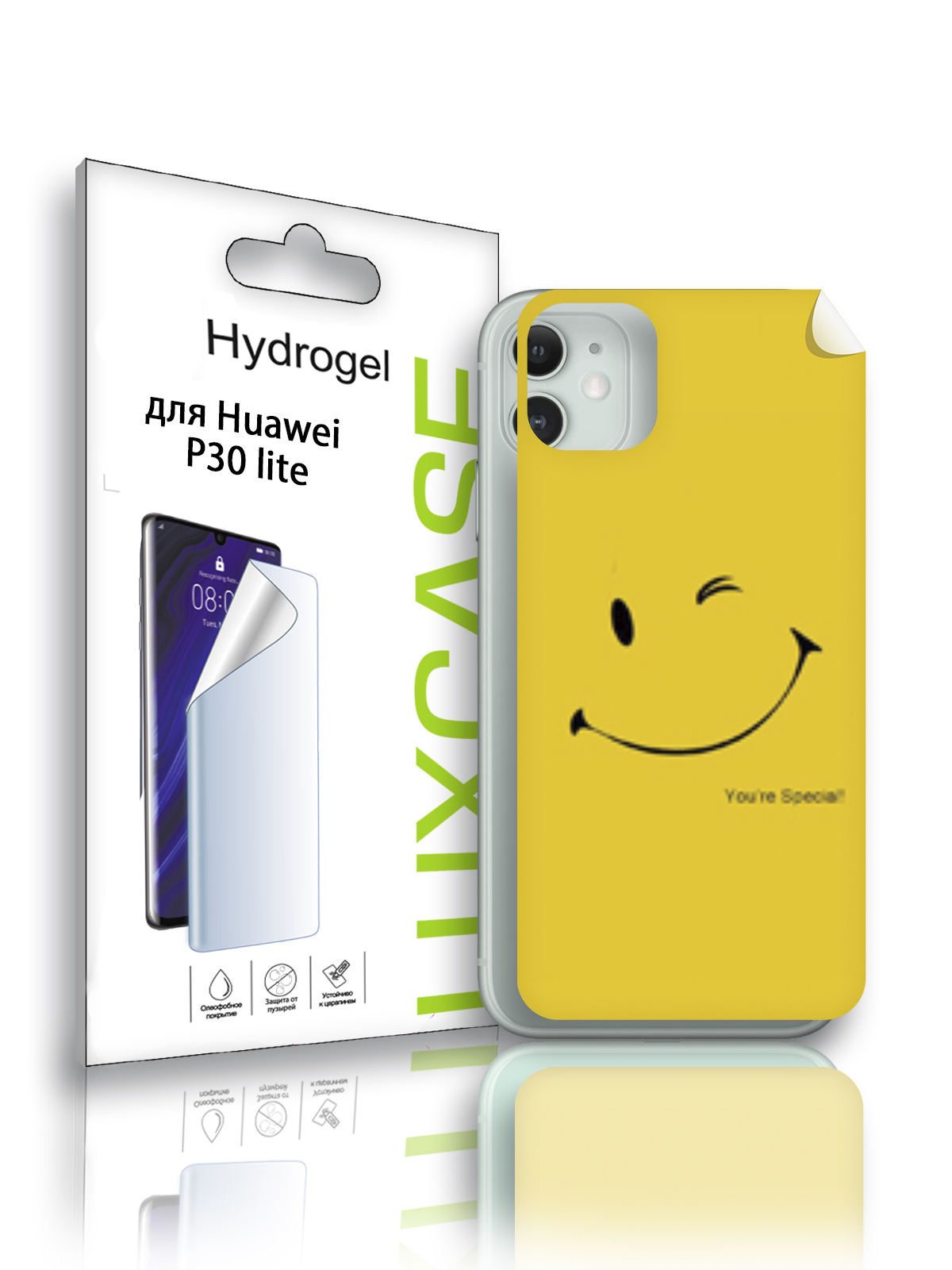 

Гидрогелевая пленка LuxCase для Huawei P30 lite, Смайл (JJT-FD-071), 0,14 мм