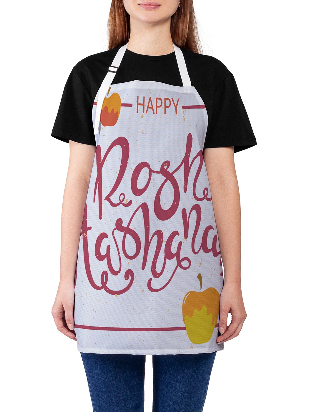 

Фартук женский JoyArty для готовки "Рош ха-Шана", универсальный размер, Белый