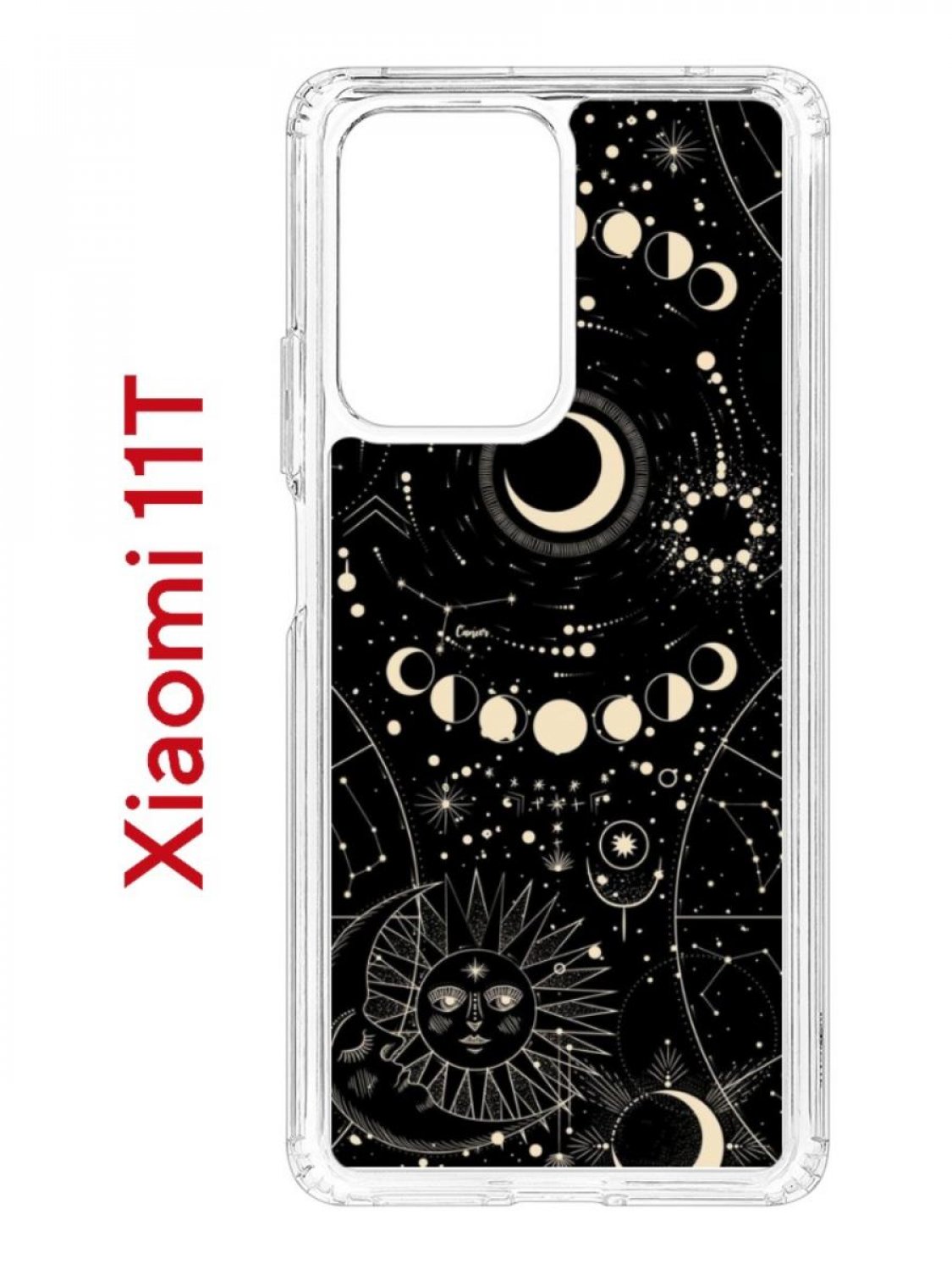 Чехол на Xiaomi 11T/11T Pro Kruche Print Space,противоударный бампер,с защитой камеры