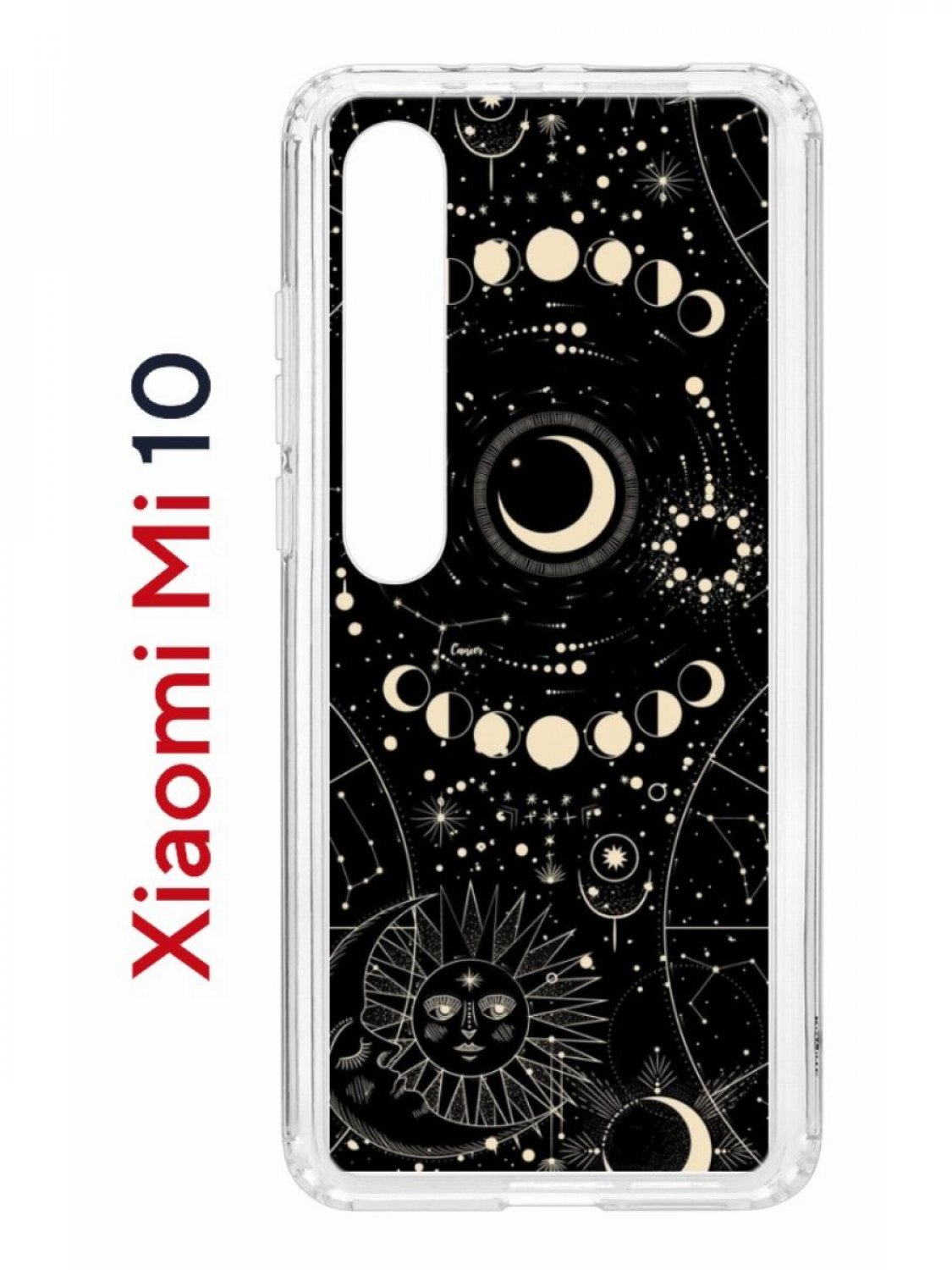 Чехол на Xiaomi Mi 10/Mi 10 Pro Kruche Print Space,противоударный бампер,с защитой камеры