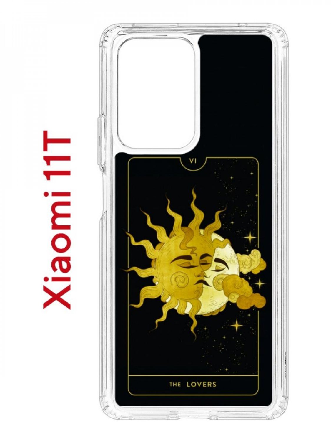 фото Чехол на xiaomi 11t/11t pro kruche print tarot lovers,противоударный бампер с принтом кruче