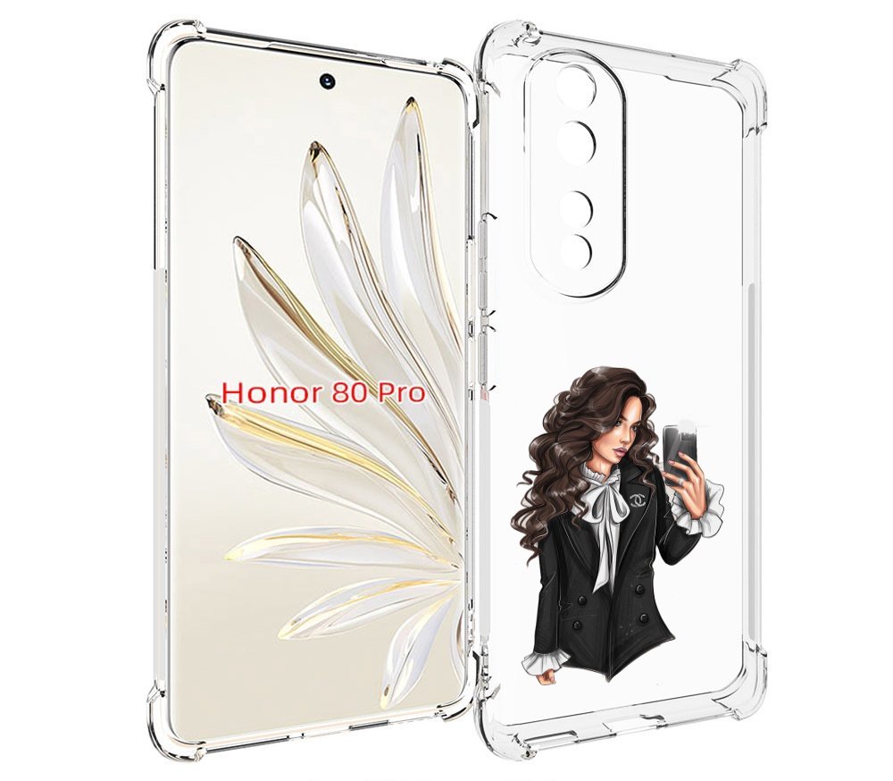 

Чехол MyPads Стильная-девушка для Honor 80 Pro, Прозрачный, Tocco