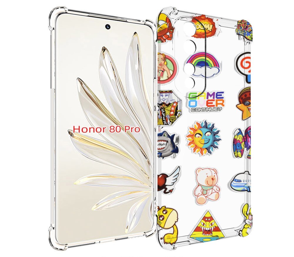 

Чехол MyPads Стикеры для Honor 80 Pro, Прозрачный, Tocco