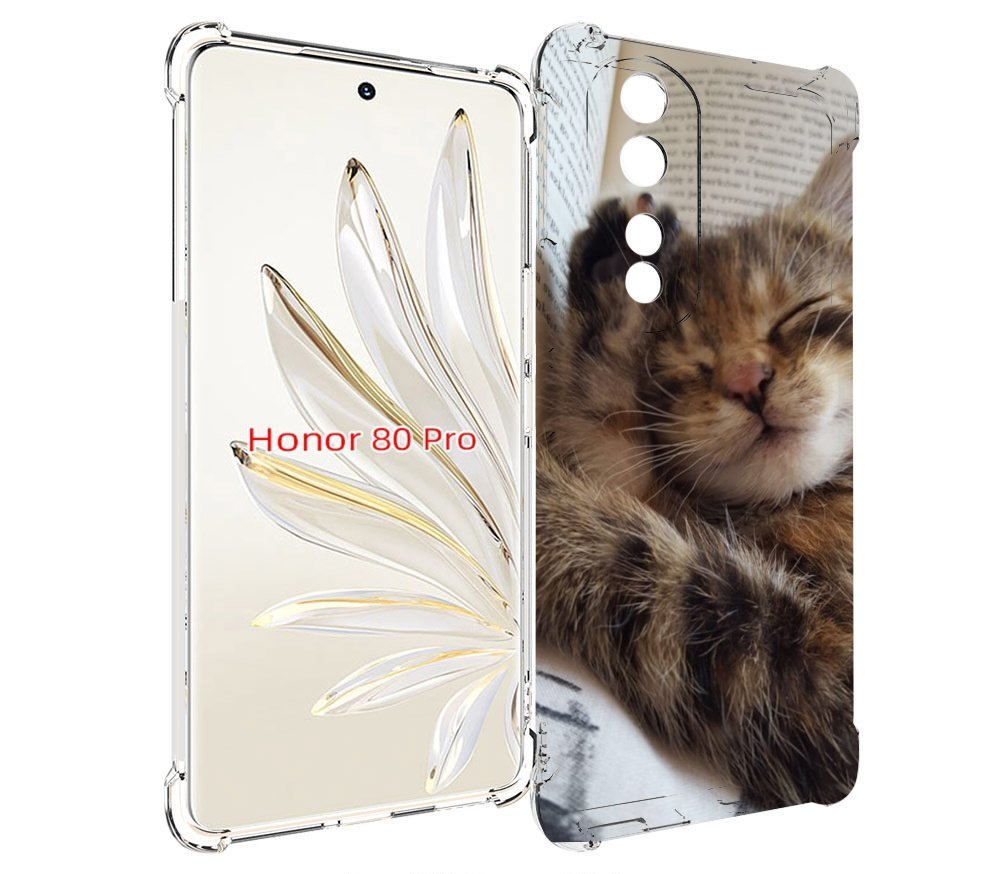 

Чехол MyPads Спящий-котенок для Honor 80 Pro, Прозрачный, Tocco