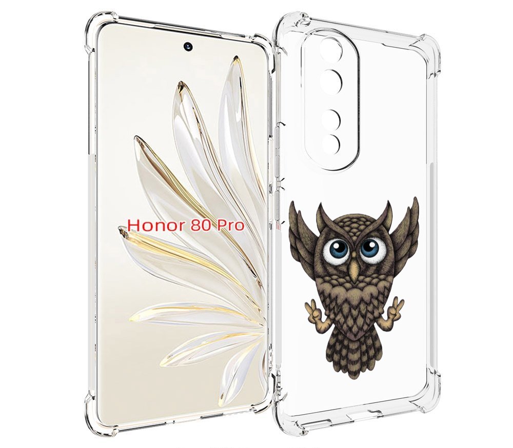

Чехол MyPads Сова для Honor 80 Pro, Прозрачный, Tocco