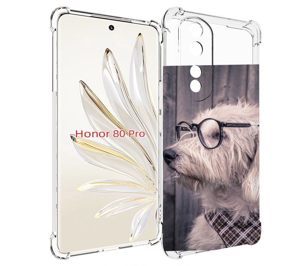 

Чехол MyPads Собака-в-очках для Honor 80 Pro, Прозрачный, Tocco