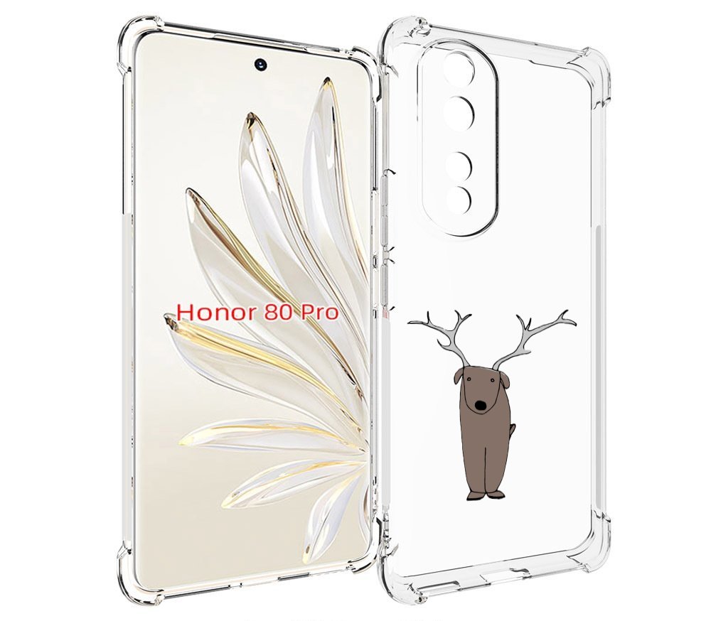 

Чехол MyPads Собака олень для Honor 80 Pro, Прозрачный, Tocco