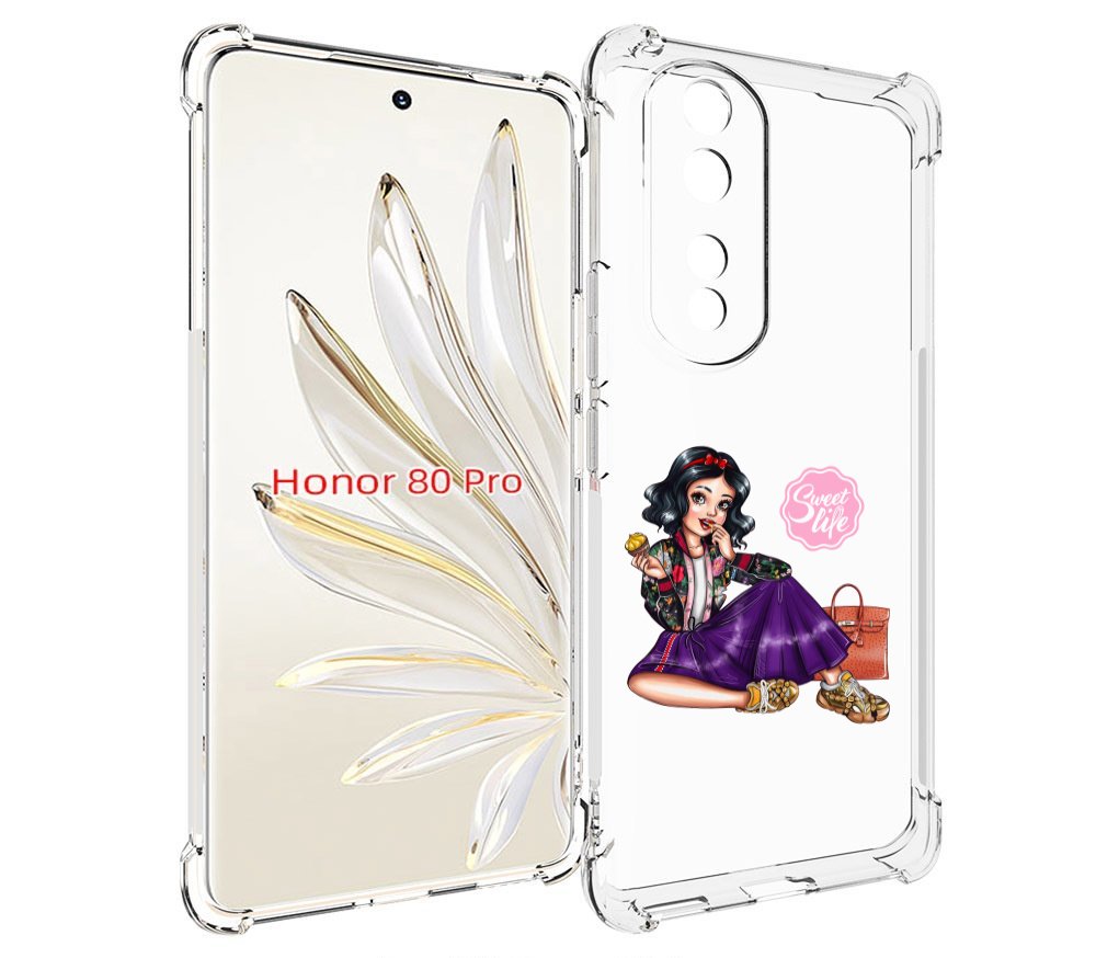 

Чехол MyPads Сладкая-жизнь женский для Honor 80 Pro, Прозрачный, Tocco