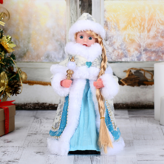 

Снегурочка "Голубая шубка" двигается, 28 см, 2357026