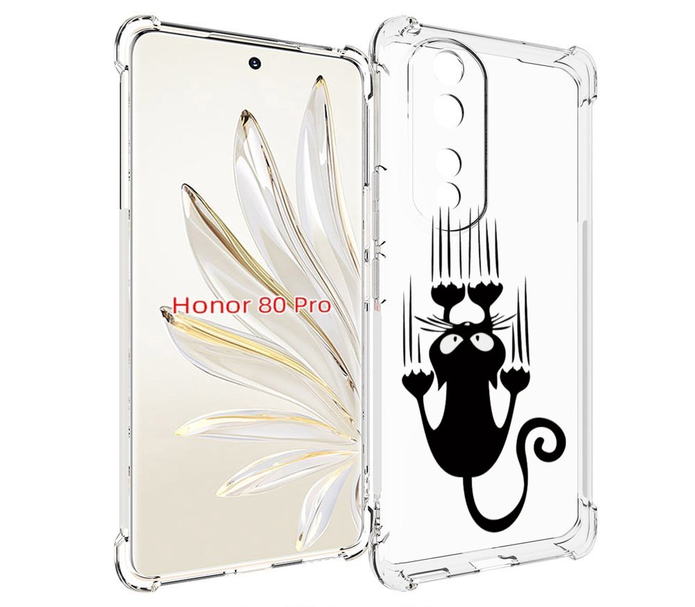 

Чехол MyPads Свисающий-кот для Honor 80 Pro, Прозрачный, Tocco