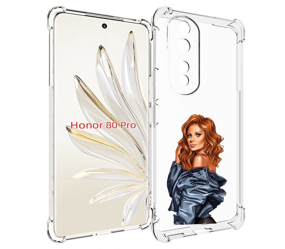 

Чехол MyPads Рыжая-девушка женский для Honor 80 Pro, Прозрачный, Tocco